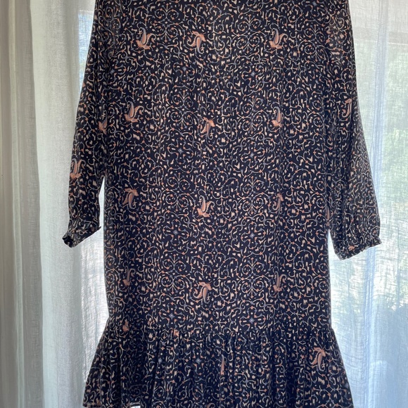 MADEWELL Dress Silk Fiesta paisley women's size 00 XXS Style G1282 Long sleeve - Picture 4 of 6